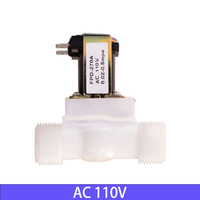 Katup Solenoid Air, katup Solenoid plastik, biasanya tertutup 12V 24V 1/2 V magnetik listrik DC N/C saklar aliran Inlet udara 220"