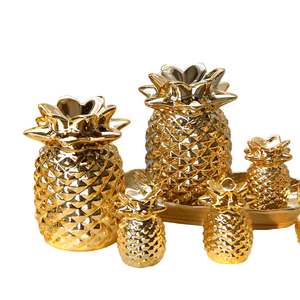 Ornamento di ananas in ceramica di lusso in oro nordico decorazione per la <span class=keywords><strong>casa</strong></span> autoadesiva e <span class=keywords><strong>accessori</strong></span> da sposa - Product Image 1