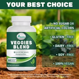 Cápsulas de Verduras y Frutas Super Greens, Suplemento Rico en Vitaminas con Brócoli, <span class=keywords><strong>Kale</strong></span>, Espinaca y Pasto de Trigo - Product Image 3