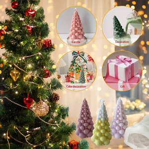 C045 Wholesale Aromatherapy <b>Candles</b> for Christmas Decorative Bubble Christmas Tree Scented <b>Candles</b> Smokeless Wax <b>Candles</b> - Product Image 1