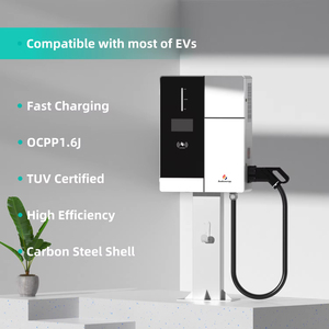 Venta al por mayor comercial DC EV estación de carga de coche montada en el suelo 2gun con lector de tarjetas de crédito estación de carga eléctrica montada en la pared - Product Image 2