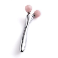 Herramienta de Masaje Facial de Metal con Rodillo Doble Rosa, Precio Competitivo al por Mayor, Logotipo Personalizado