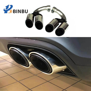 POUR Porsche Cayenne tuyau d'échappement en acier inoxydable vecteur Style E3 9Y0 pièces automobiles refit quatre tuyau d'échappement 2018-2024 - Product Image 4