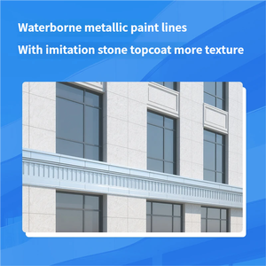 Vernice Metallica Acrilica a Base d'Acqua ad Alta Resistenza alle Intemperie per Strutture Esterne con Effetto Pietra, Colore Bianco - Product Image 5