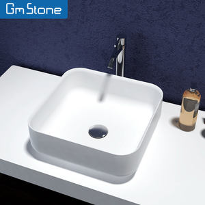 Évier de lavage à la main en pierre artificielle personnalisé Offre Spéciale montage de comptoir rectangulaire moderne de style américain pour hôtels maisons d'hôtes - Product Image 2