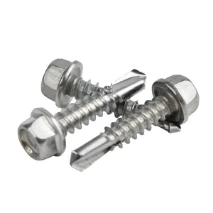 Hex Head Washer Self Drilling Tek Screws for Roof with Stainless Steel 304 316 316L