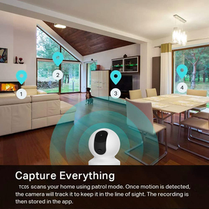 Daytech, câmera de visão noturna 1080p hd, câmera de monitoramento de 2.4ghz, detecção de bebê e de animal de estimação, panorâmica e inclinação inteligente