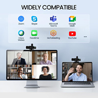 Kamera Laptop 2K HD dengan Mikrofon Terintegrasi untuk Kursus Online dan Panggilan Video Konferensi