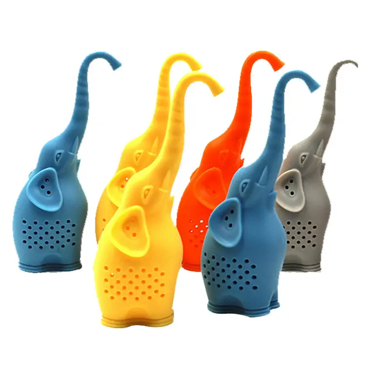 Reusable Portable Calf Elephant Shape Tea Bag Filter Coffee Herb Strainer Diffuser Silicone Tea Infuser For Household