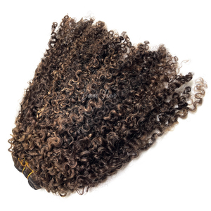 Afro Exotic Coily Raw Birmese Grosor End Kinky Curly Balayage Kinky Afro Curls Weft Weave Wave Jerry Curly Human Hair Bundle - Product Image 3