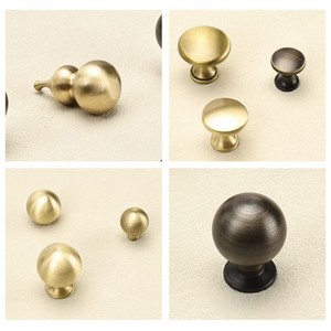 Poignée de porte de placard ronde en <span class=keywords><strong>laiton</strong></span>, style simplicité moderne, à trou unique, dorée, pour entrée, armoire de luxe, tiroir, en cuivre - Product Image 4