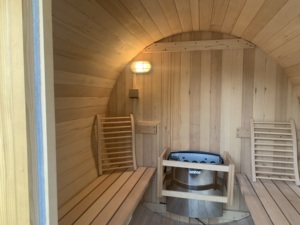 Sauna de madera húmeda con estufa, barril de cedro - Product Image 4