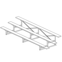Gradas para Gimnasio Escolar, 3 Filas, 15 Pies, 30 Asientos, Aluminio 6061-T6, Ensamblaje con Pernos, Precio de Fábrica, Personalizadas