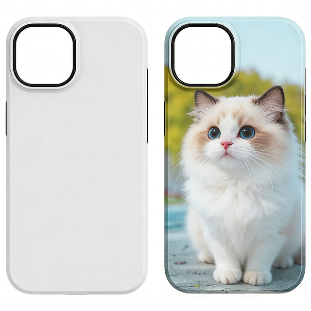 TuoLi Factory 3D Sublimation Blank Luxury 2 IN1 Double Mobile Cell Phone Cover Case for Phone Case UV Printer