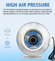Ventilateur de conduite silencieux en métal DCFAIR de haute qualité, 8 pouces, haute vitesse, extracteur d'air pour tuyaux, moteur AC OEM