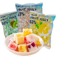 Bonbons Gélifiés Halal aux Fruits en Cubes, Sac de 1kg, 53% Jus Véritable, Probiotiques, Acide Lactique, Confiserie en Gros