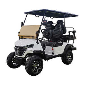 Voiturette de golf à 4 roues surélevées avec batterie au lithium 72V, moteur AC 4KW/5KW/7KW, châssis en acier haute résistance, freins à disque avant, LED 5-6 HKBG-C Bla - Product Image 4