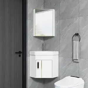 批发铝制浮动壁挂式单水槽方形浴缸浴室化妆柜套装带镜子