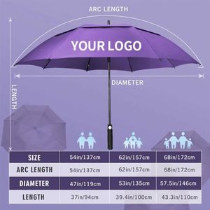 Paraguas de Golf de Lujo Semiautomático con Apertura Automática, Logotipo Personalizado, Estructura de Fibra de Vidrio, 130 cm, 8 Varillas, Mango de EVA, Protección UV, Impermeable - Product Image 5