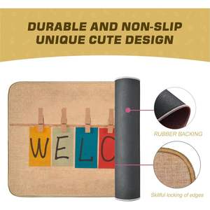 Tapete de Bienvenida para Motocicleta, 29.5x17 Pulgadas, Base de Goma Antideslizante, Interior/Exterior, Lino, Estilo Moderno, Lavable a Máquina, Color Sólido - Product Image 1