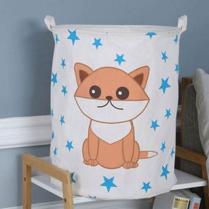 Panier à linge pliable imperméable empilable en coton et lin, seau de rangement pour vêtements sales, panier pour jouets - Product Image 5