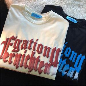 T-shirts décontractés pour hommes, style streetwear, surdimensionnés, 100 % coton, avec impression en relief, poids lourd, pour hommes - Product Image 4