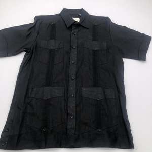 <span class=keywords><strong>Camicia</strong></span> a <span class=keywords><strong>maniche</strong></span> <span class=keywords><strong>corte</strong></span> da <span class=keywords><strong>uomo</strong></span> in <span class=keywords><strong>lino</strong></span> 100% di alta qualità con quattro tasche in stile Guayabera - Product Image 4