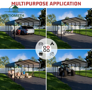 Abri de voiture en métal 11x19 pieds, structure renforcée, acier galvanisé antirouille, abri extérieur, directement de l'usine - Product Image 4