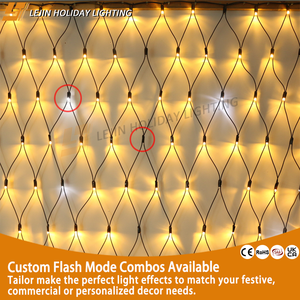 Décoration de Noël commerciale pour l'extérieur, résistante à l'eau IP65, lumière LED blanche chaude clignotante, filet lumineux avec 256 LED et garantie de 2 ans - Product Image 2