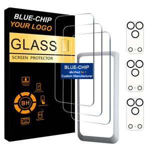 3 gói chống trầy xước HD điện thoại di động phim kính cường lực 15 bảo vệ màn hình cho iPhone Pro Max cộng với ống kính máy ảnh 16 17 18 - Product Image 1