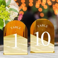 Numéros de table pour décoration de mariage, numéros de table en acrylique givré en forme d'arche, décoration de table de mariage