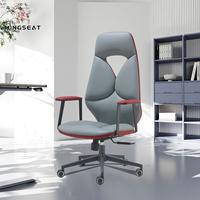 Chaise de bureau exécutive ergonomique moderne en bois et PU, dossier haut, hauteur réglable, pour bureau à domicile – Meilleure vente