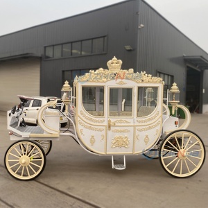 Carruaje Eléctrico Real Personalizado de Alta Calidad en Color Oro Blanco, Carroza sin Caballos de 4 Ruedas, Carruaje Eléctrico en Venta - Product Image 2