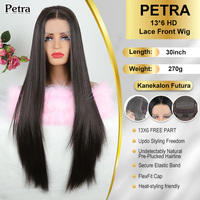 Perruque synthétique Futura Fibra Julianna Wholesale 13x6 à ondulations naturelles, sans colle, avec partie libre, perruque frontale en dentelle pour femmes