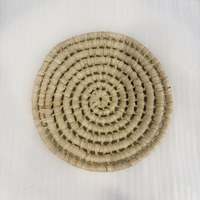Set de table rond tressé en paille de maïs naturel, fait main, isolant thermique, en rotin tressé