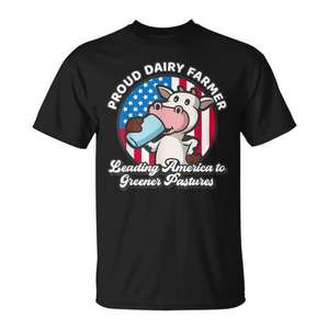 Camiseta de orgulloso agricultor lechero que lidera a Estados Unidos hacia pastizales más verdes - Product Image 1