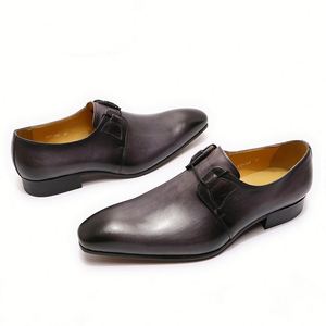 Men's Retro Kangaroo-Inspired Japanese Low-Top Office Career Lightweight Anti-Slip Breathable Patchwork Loafers <b>Pointed</b> <b>Toe</b> - Product Image 1