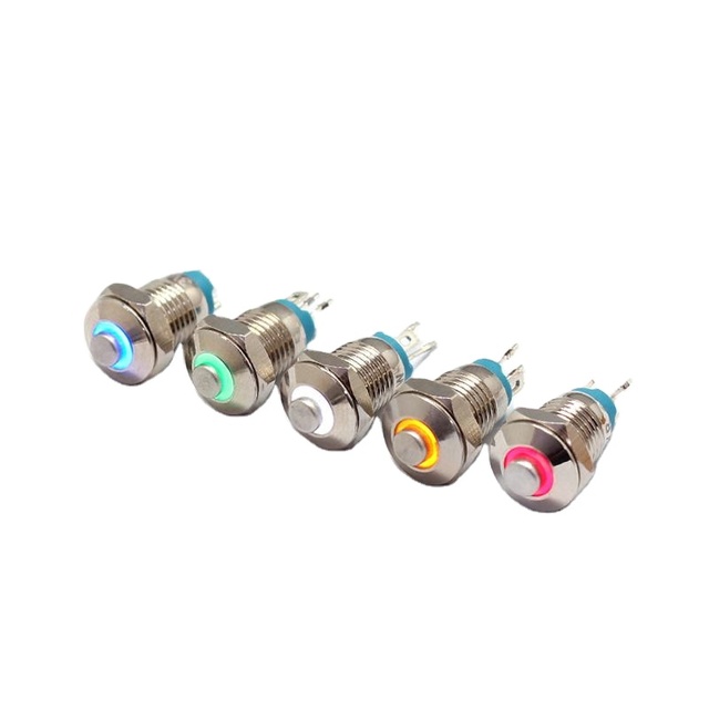FILN Mini Push Button Metal 8mm Illuminated Waterproof Push Button Switch Push Button Switches With Led