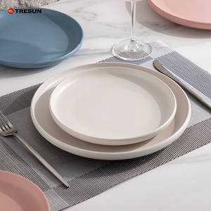 Assiettes en céramique grises mates de style simple, très vendues, rondes de 8/10 pouces, pour <span class=keywords><strong>pizza</strong></span>, pâtes, steak, vaisselle en porcelaine pour restaurant - Product Image 4
