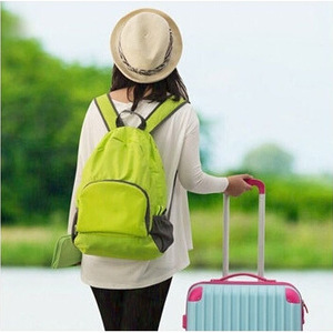 Foldable <b>Waterproof</b> <b>Backpack</b> Adjustable Shoulders Unisex Hiking Travel Bag Solid Color Leisure Outdoor Use - Product Image 1