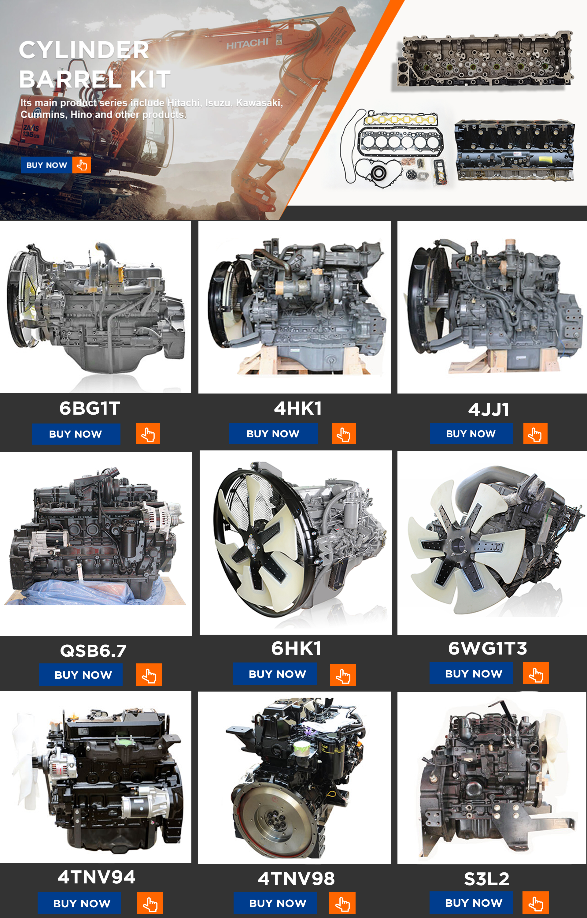 4686923 AH-6HK1XYSA-01 Excavator Engine Motor Assy 6HK1