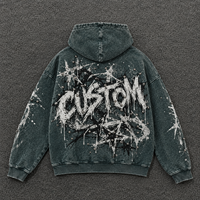 Sweat à capuche oversize en molleton français 100% coton, 420g, brodé de strass, sérigraphié, écologique, coupe ample et délavée