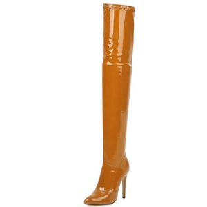 Bottes à talons hauts super longues pour femmes, bottes au-dessus du genou, bottes à talons aiguilles, chaussures d'hiver pour femmes, bottes longues pour club de nuit - Product Image 1