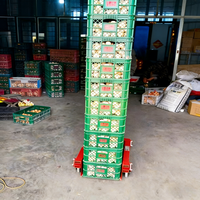 Chariot élévateur industriel portable en acier inoxydable pour bacs de transport d'œufs, légumes et fruits de mer, chariot à palettes OEM