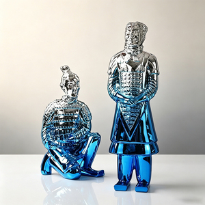2024 nuevo estilo chino <span class=keywords><strong>guerreros</strong></span> <span class=keywords><strong>de</strong></span> <span class=keywords><strong>terracota</strong></span> resina artesanía figura muñeca para decoración del hogar Navidad TV decoración ornamento suministros - Product Image 1