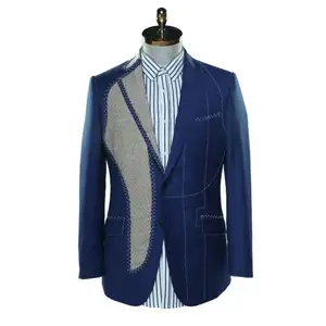 Factory Direct Sales bespoke suit man Trendy Design fitted full canvas suits fabrics wool man suit