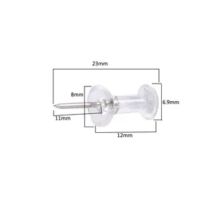 23 мм прозрачная пластиковая головка со стальными точечными штифтами