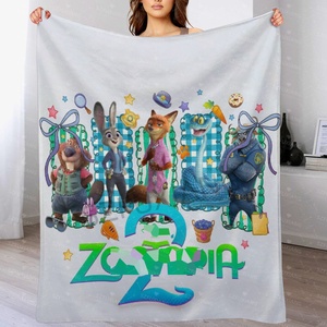 Couverture en flanelle personnalisée pour la sieste au bureau, motif lapin de dessin animé, mignonne, blanche et <span class=keywords><strong>noire</strong></span>, vente en gros - Product Image 3