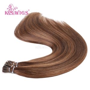 Extensiones de cabello K.SWIGS Premium I-Tip, cabello virgen Remy, doblemente tramado, completo y espeso de la raíz a la punta, textura lisa y sedosa. - Product Image 3