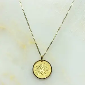Perhiasan inspirasi baja tahan karat emas kalung Ibu & anak liontin <span class=keywords><strong>Celtic</strong></span> simpul terukir perhiasan hadiah Hari Ibu - Product Image 2